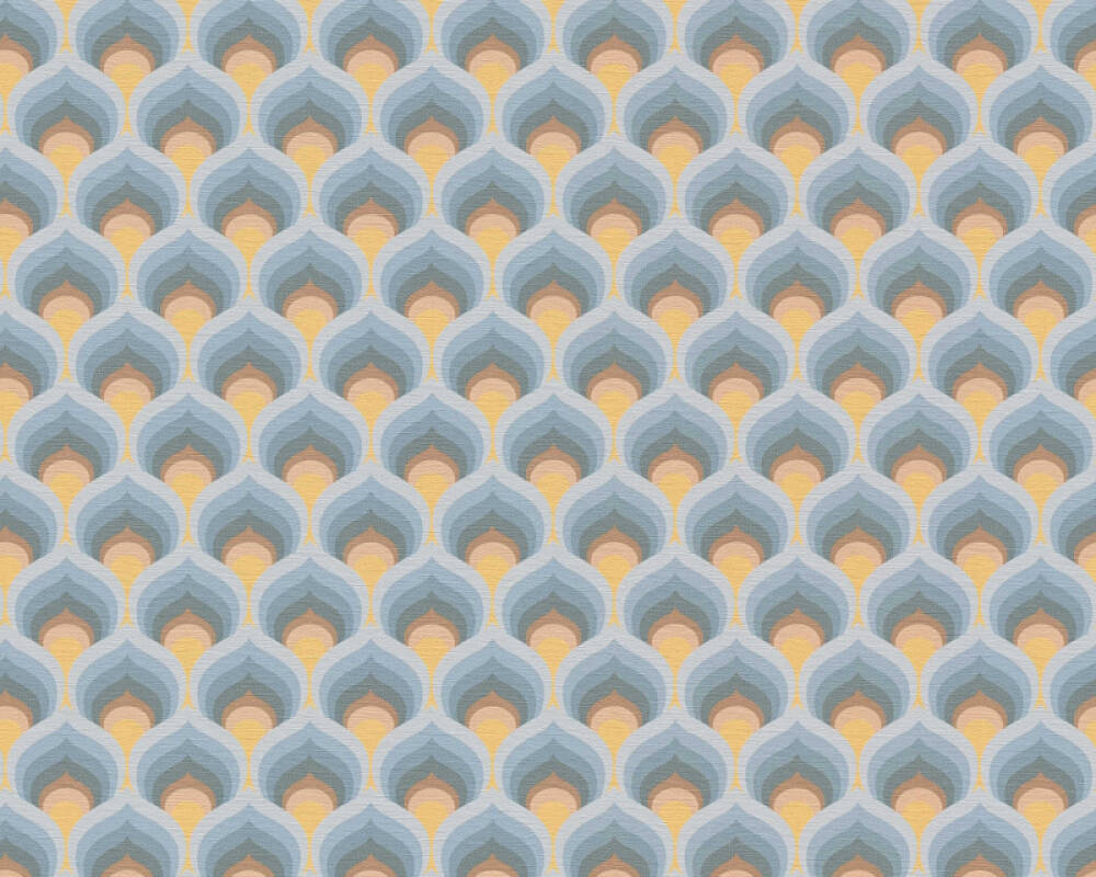 Sample - Retro Scales Wallpaper - Blue