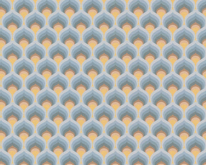Retro Scales Wallpaper - Blue