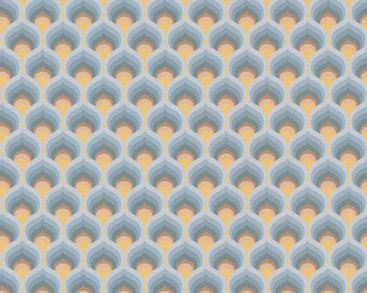 Retro Scales Wallpaper - Blue