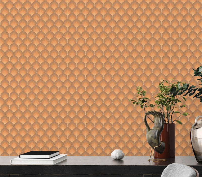 Retro Scales Wallpaper - Orange