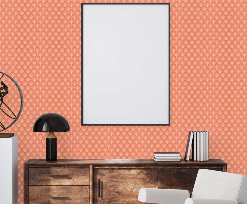 Retro Scales Wallpaper - Peach