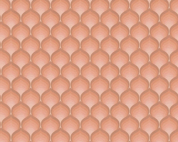 Sample - Retro Scales Wallpaper - Peach