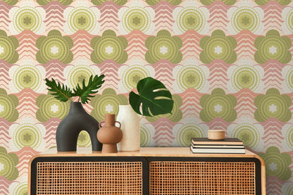 Retro Elegance Wallpaper - Green
