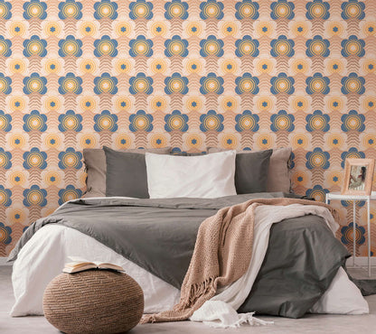 Retro Elegance Wallpaper - Blue