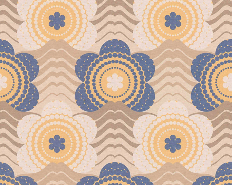 Sample - Retro Elegance Wallpaper - Blue