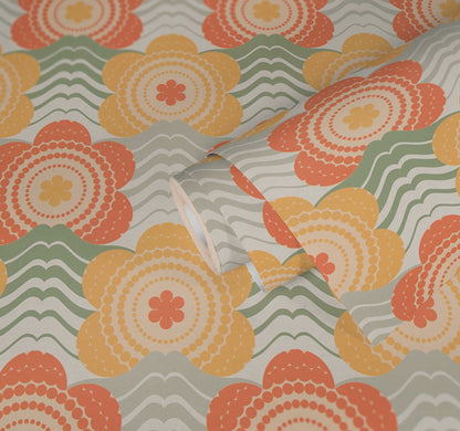 Retro Elegance Wallpaper - Orange