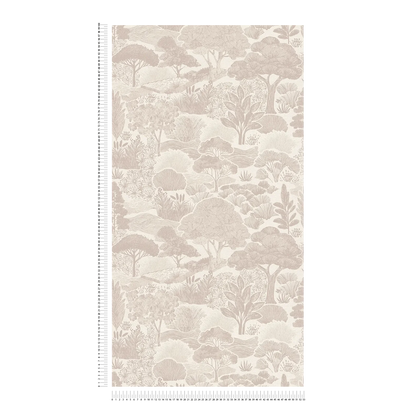 Arbor Woodland Toile Vinyl Wallpaper – Blush Grey