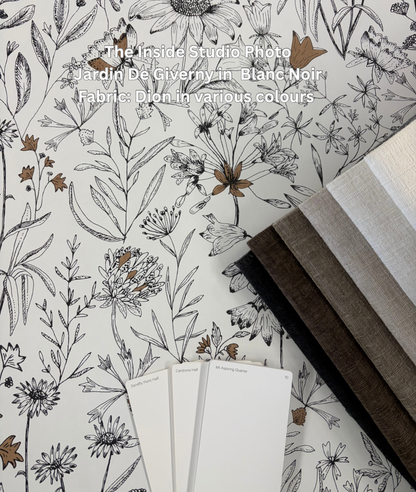 Jardin De Giverny Vinyl Wallpaper - Blanc Noir
