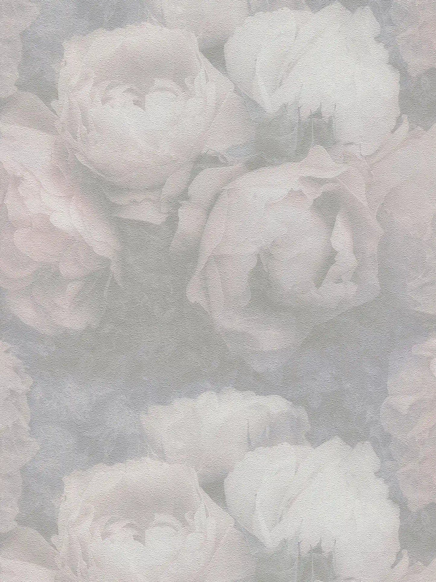 Dreamy Rose Wallpaper - Soft Grey- Discontinuing