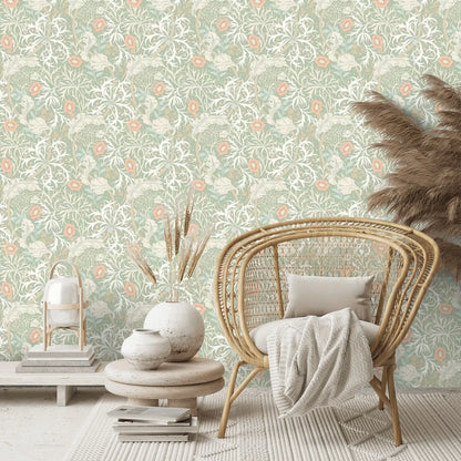 Seaweed Garden Wallpaper - Ohpopsi - Sage/Apricot