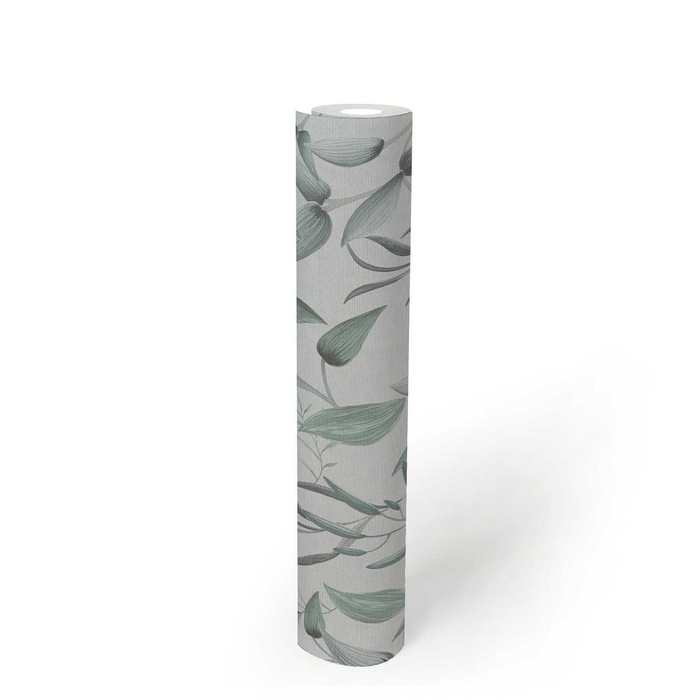 Floral Tendrils - White/Green/Grey