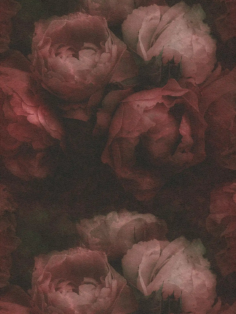 Sample - Dreamy Rose Wallpaper - Grainy Red