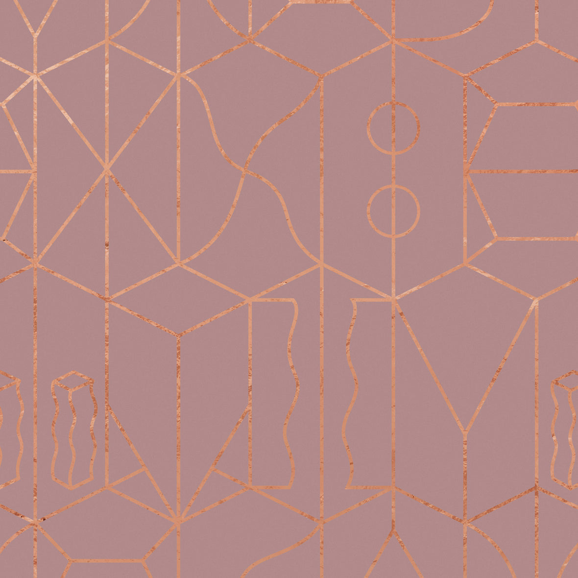 Never Ending Foil by Suzan Hijink Wallpaper - Copper Pink