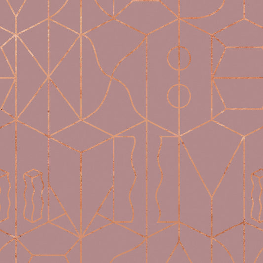 Never Ending Foil by Suzan Hijink Wallpaper - Copper Pink