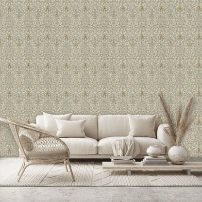 Snakeshead Wallpaper - Morris - Stone/Cream