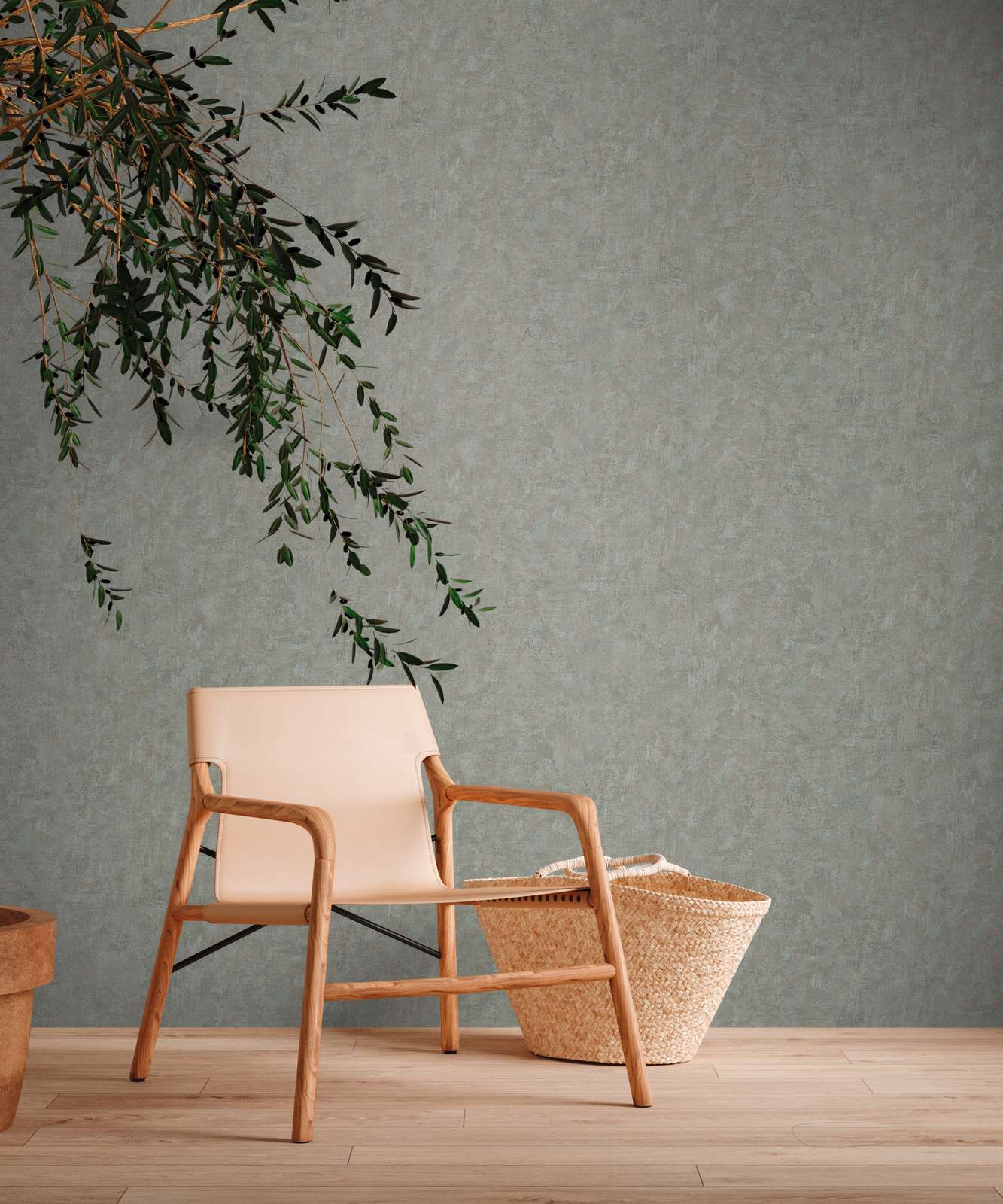 Natural Living Plains Wallpaper - Beige Green