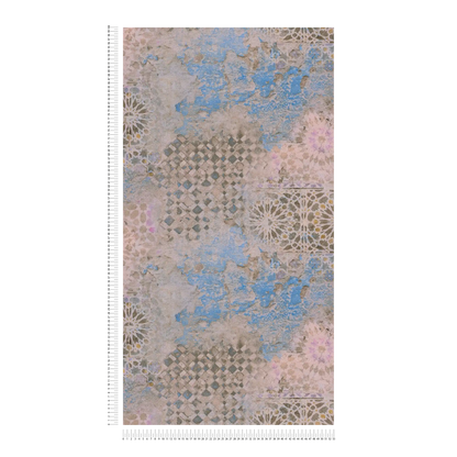 Barcelona Mosaic Wallpaper - Beige/Brown/Blue