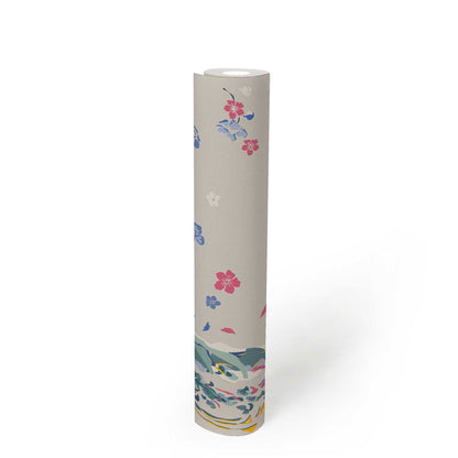 Majestic Peacock & Blossom Wallpaper - House of Turnowsky - Grey/Green