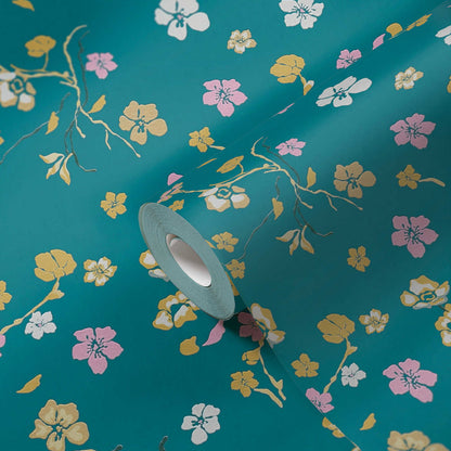 Paradise Blooms Wallpaper - House of Turnowsky - Turquoise