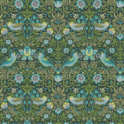 Baroque Birds Wallpaper - Blue/Green
