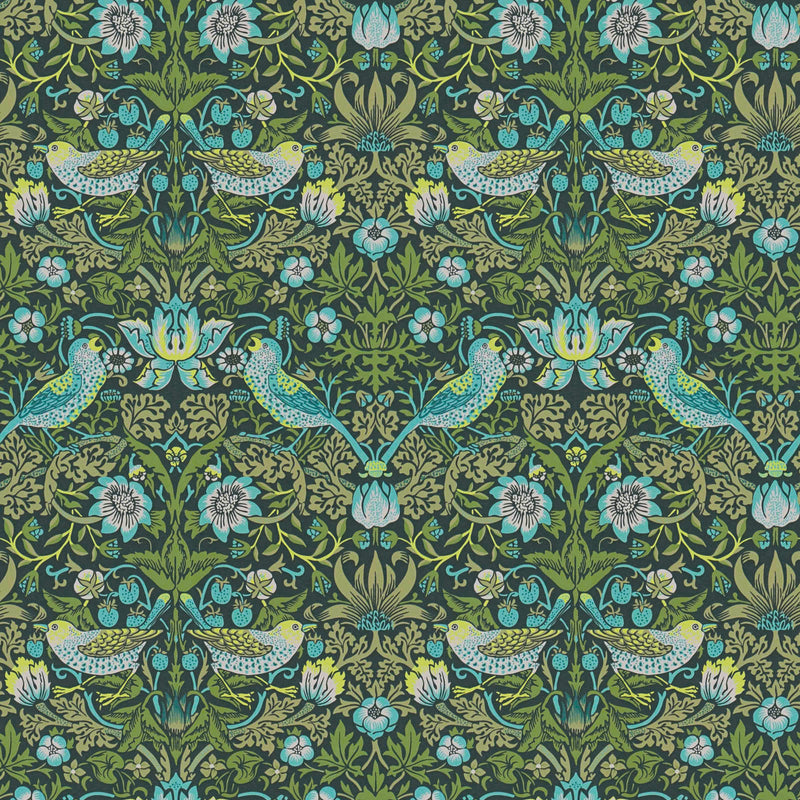 Baroque Birds Wallpaper - Blue/Green