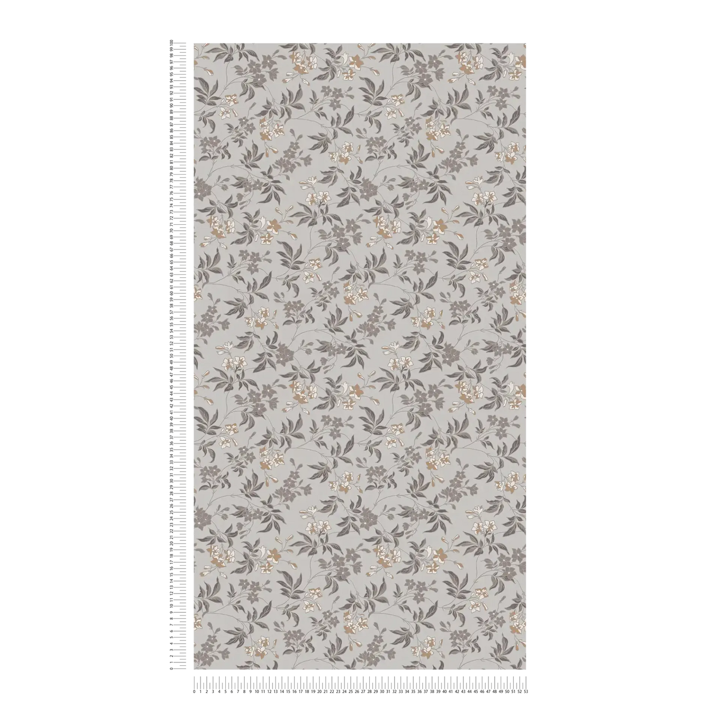 Jasmin - Floral Wallpaper - Grey