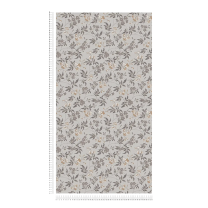 Jasmin - Floral Wallpaper - Grey