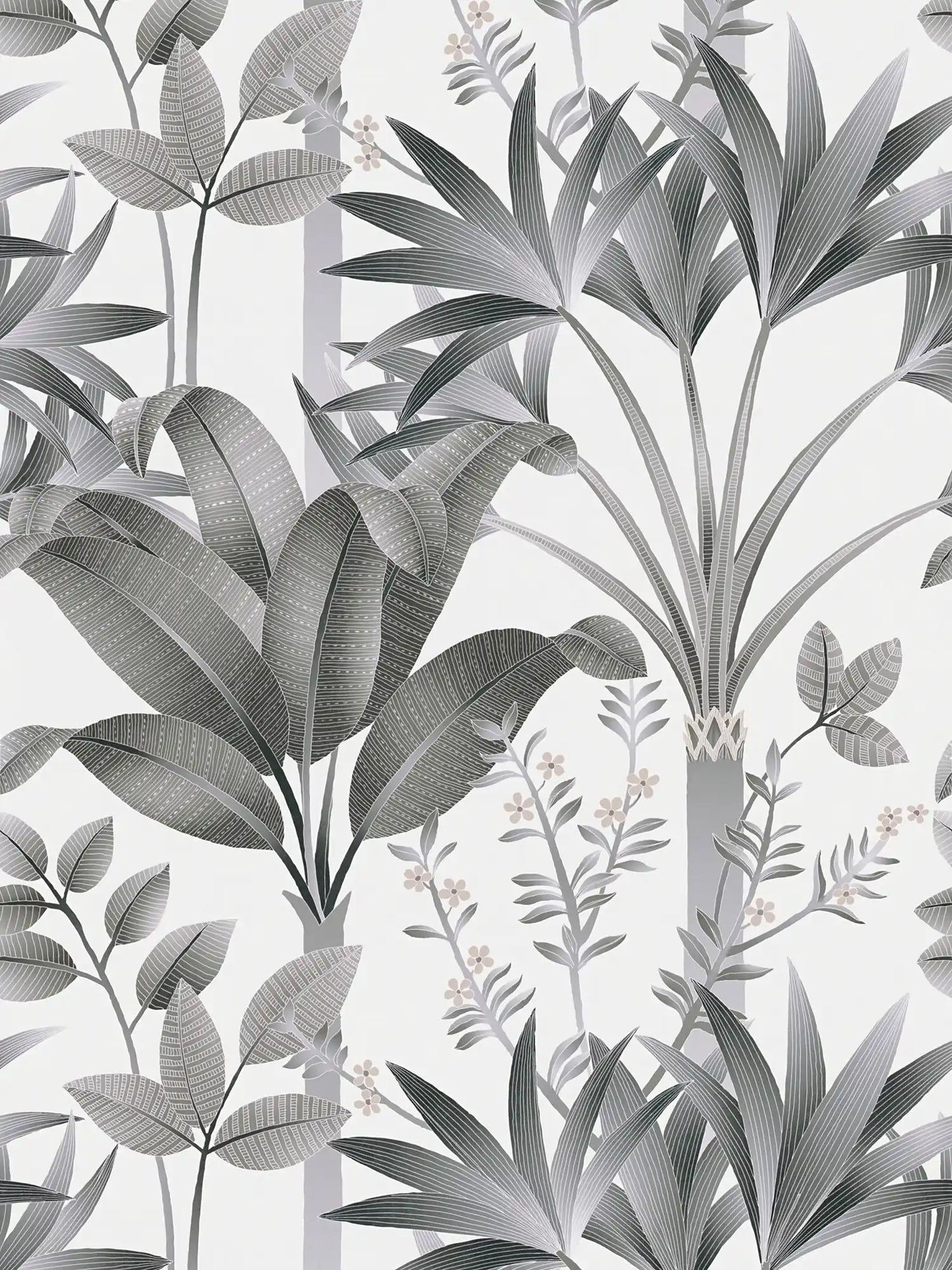 Graphic Palms Wallpaper - Grey