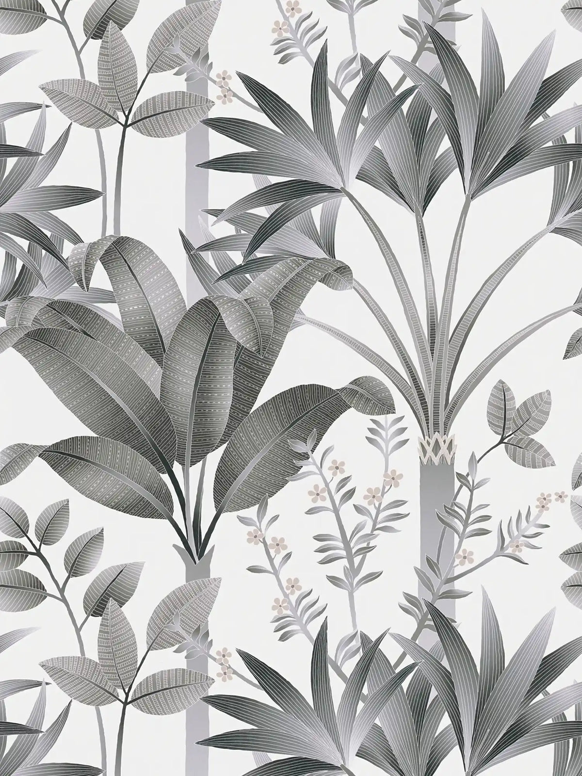 Sample - Graphic Palms Wallpaper - Grey