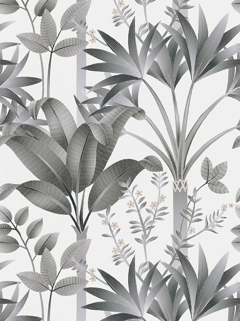 Sample - Graphic Palms Wallpaper - Grey