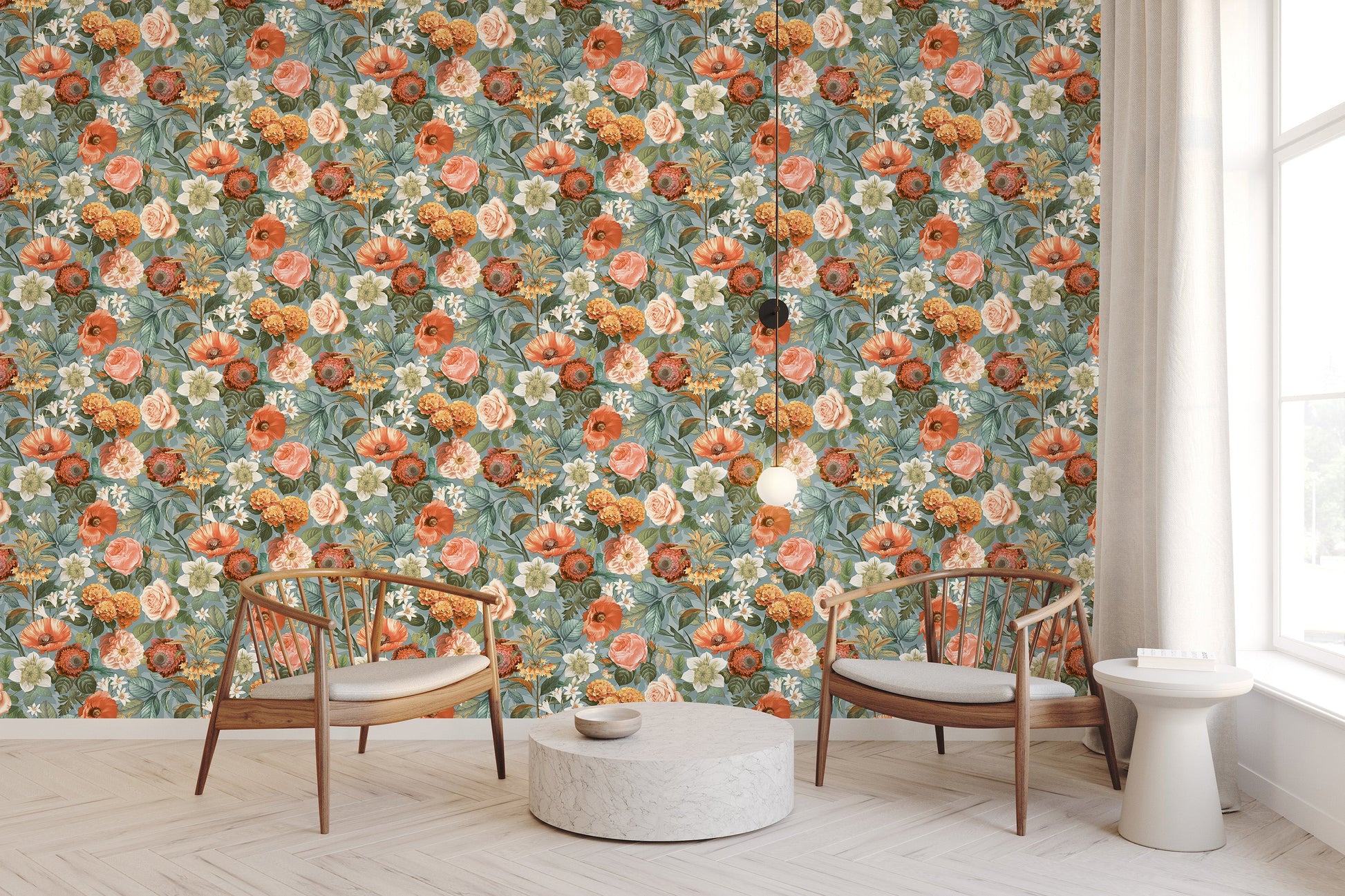 Olivia Floral Wallpaper – Celadon