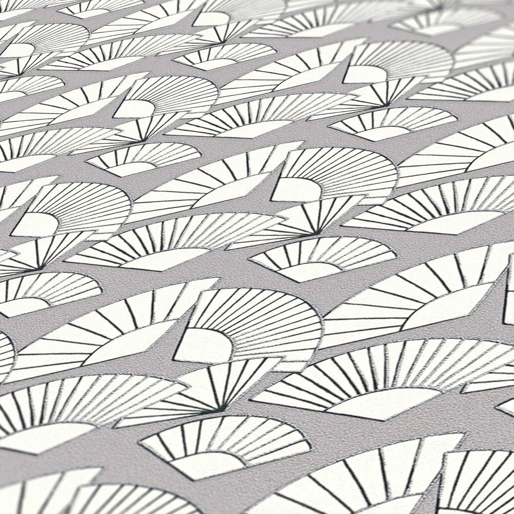 Deco Fanfare Heavy Weight Wallpaper  - Grey