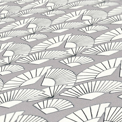 Deco Fanfare Heavy Weight Wallpaper  - Grey
