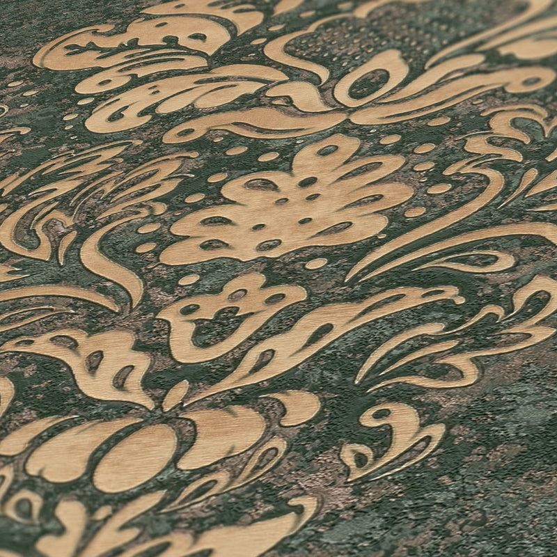 St. Petersberg Baroque Wallpaper - Green + Gold
