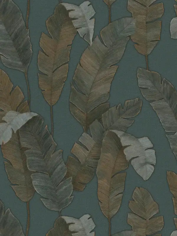 Sample - Bali Fronds Wallpaper - Teal