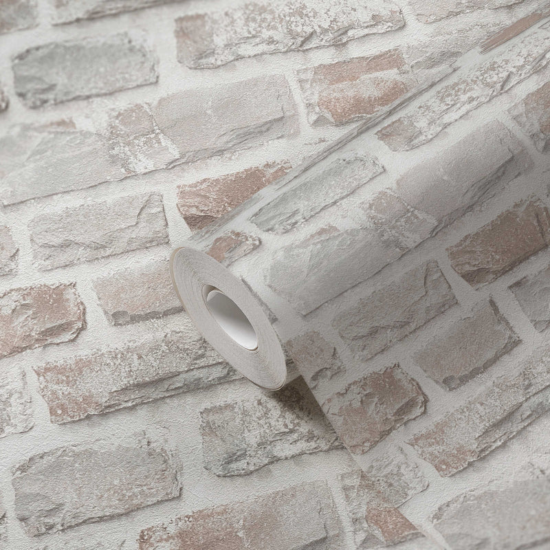 Classic Brickstone - Natural Wallpaper - Grey