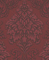 Two Toned Damask Wallpaper  - Red