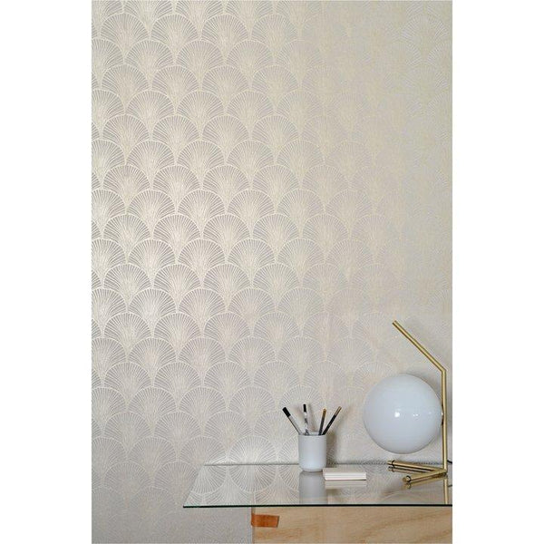 Sample - Orchid Scales Wallpaper - Cloudy White