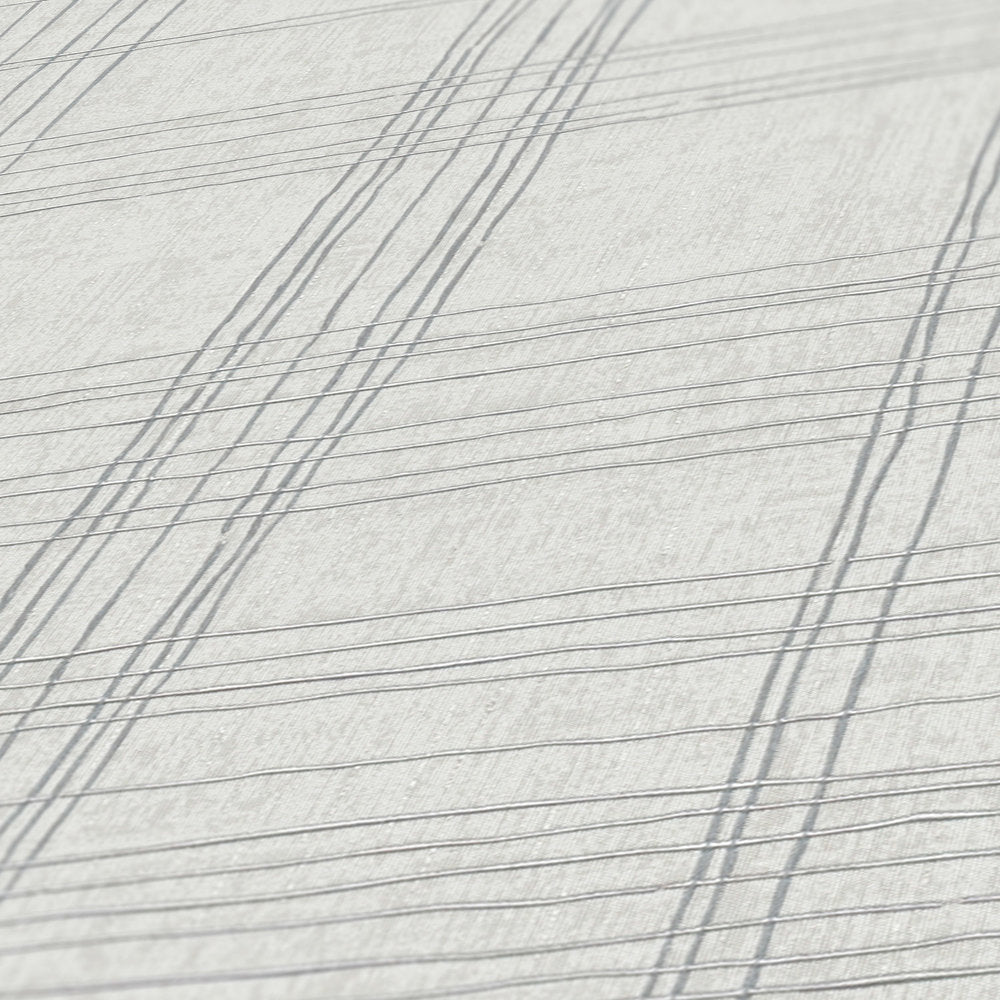 New York Threads Wallpaper - Metallic/White Grey - Discontinuing - BEST DEAL