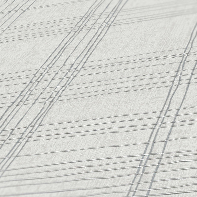 New York Threads Wallpaper - Metallic/White Grey