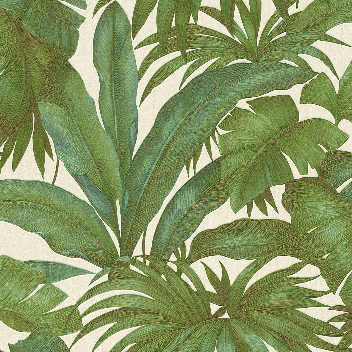 Sample - Versace Giungla Palm Leaves Wallpaper - Green/Beige