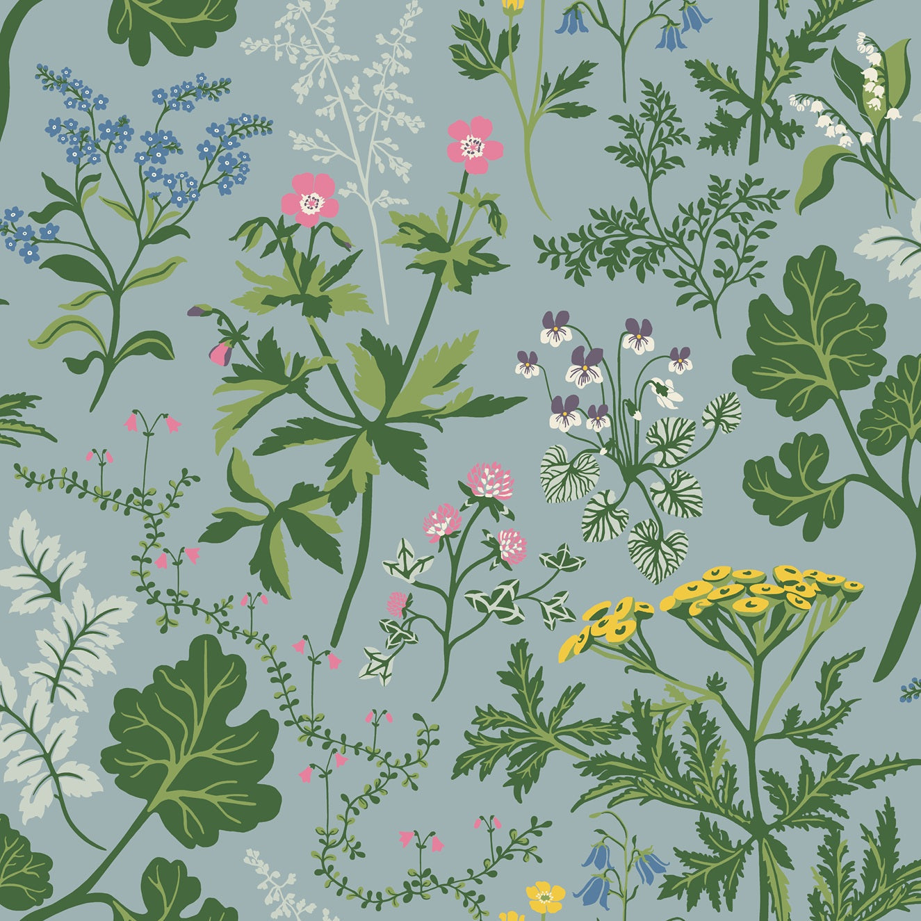 Sample - Lillian Wallpaper - Blue