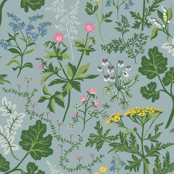 Sample - Lillian Wallpaper - Blue