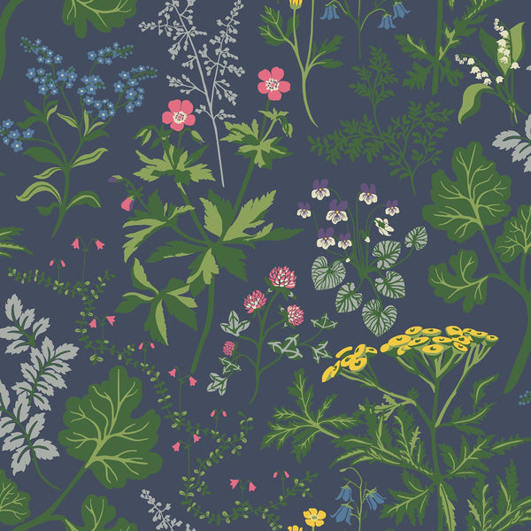 Sample - Lillian Wallpaper - Gold Blue