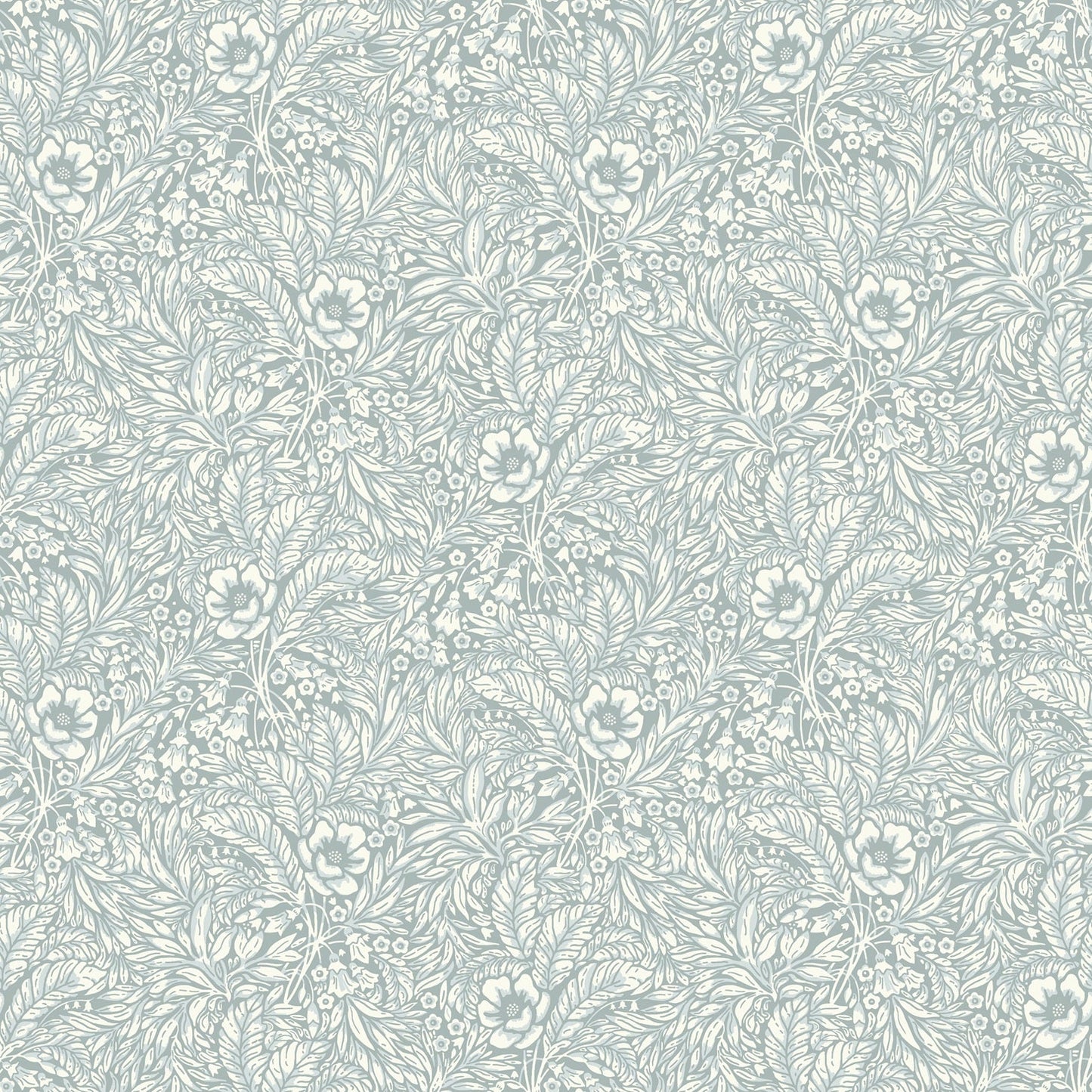 Emma Floral Wallpaper - Blue