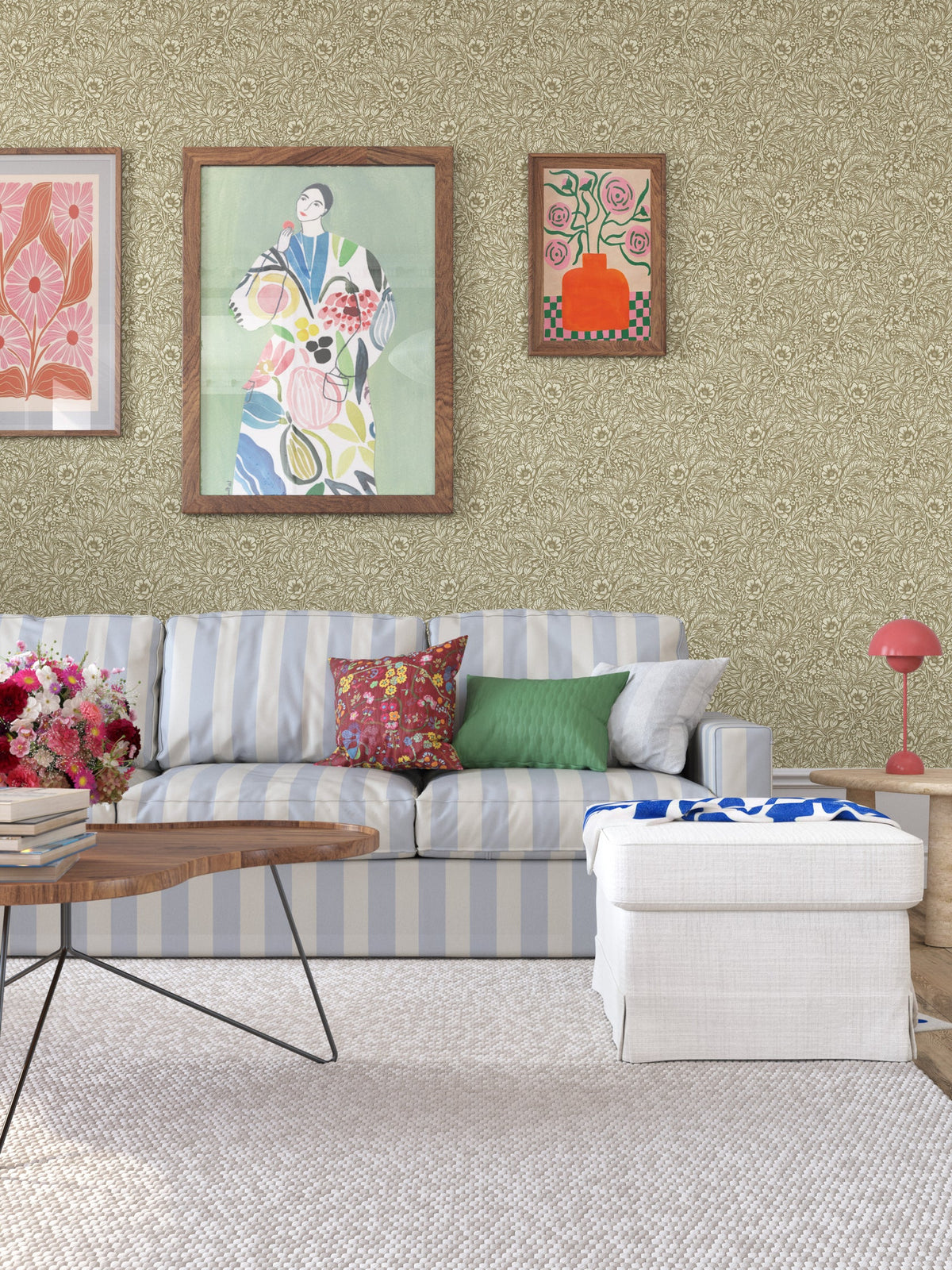 Emma Floral Wallpaper - Brown