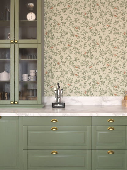 Nora Wallpaper - Beige/Green