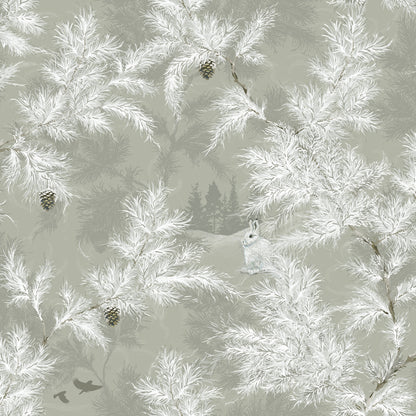 Vintergläntan Winter Garden Wallpaper - Grey