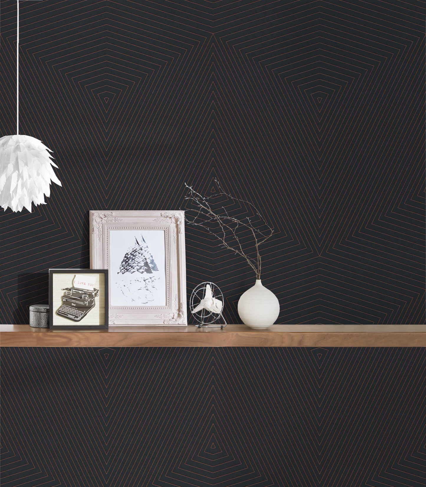 Geometric Paris Wallpaper - Black/Gold - Discontinuing