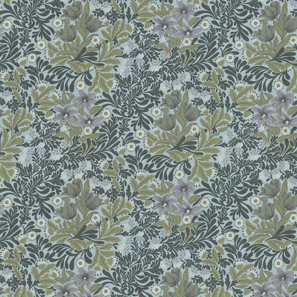 Sample - Antique Floral Trails Wallpaper Online NZ | The Inside - Green